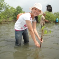 The involvement of youth in fishery resource conservation through re-planting mangrove trees.