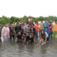 Youth exchange program and re-planting mangrove trees.